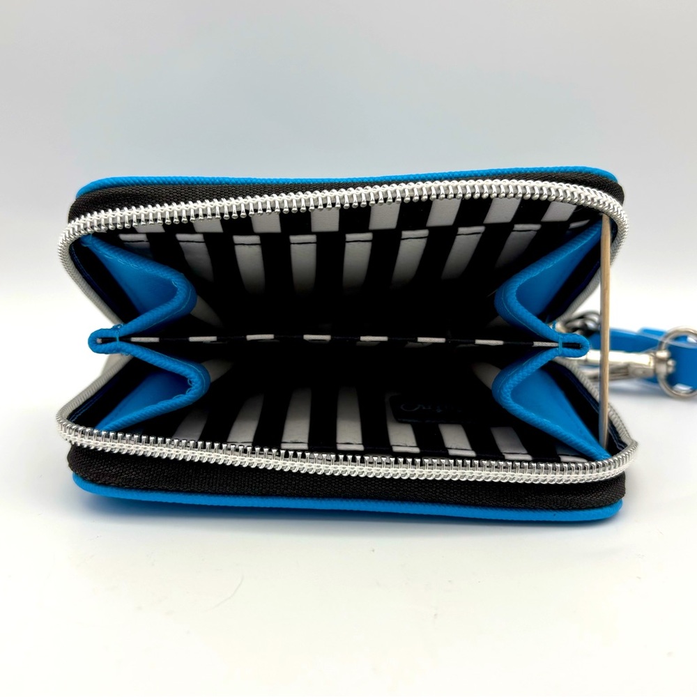 Marc Tetro Schnauzer Dog Blue Zipper Wallet NWT - Picture 3 of 4